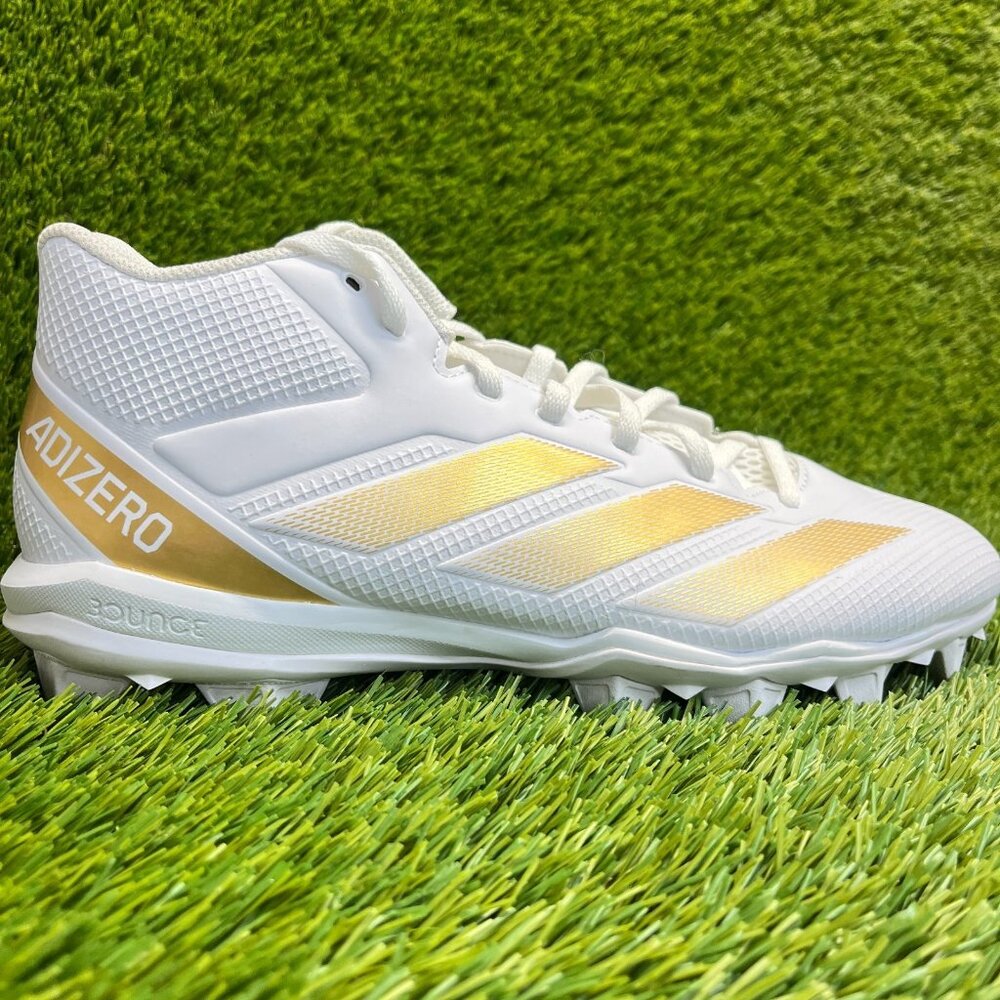 Adidas Adizero Impact.2 MD Mens Size 10 White Gold Running Football Cleats